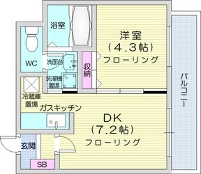 北１８条駅 徒歩8分 7階の物件間取画像